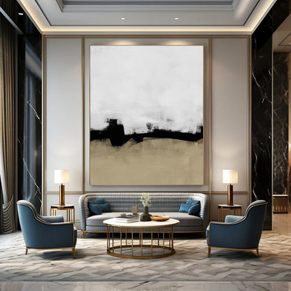 Black - White - Brown Abstract Art for Living Room & Study DLZ0515