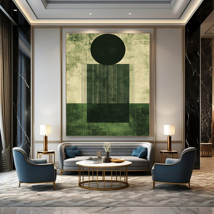 Geometric Black and Green for Avant - Garde Home Living Room & Modern Art Institute STSC1006