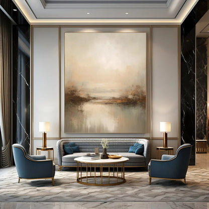 Soft - Toned Landscape Abstract Art for Bedroom & Spa Retreat DLZ1259