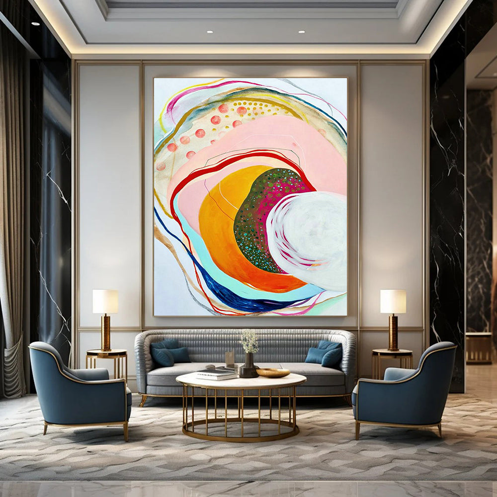 Colorful Ring Abstract Art for Wellness Center Meditation Spaces DLZ0139