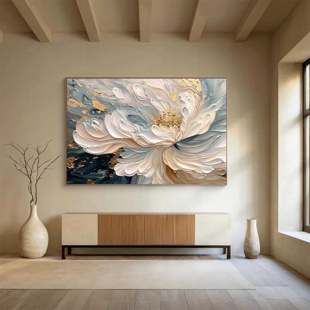 Gold - Dusted Floral Relief Art for Luxe Dining Room Elegance DLZ3066