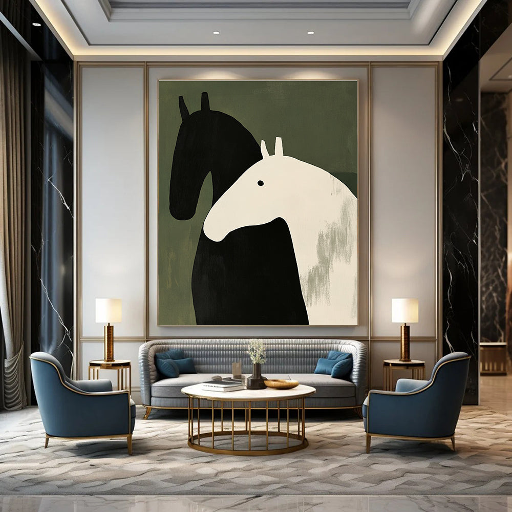 Stylized Horse Duo for Children’s Playroom & Modern Nursery STSC1077