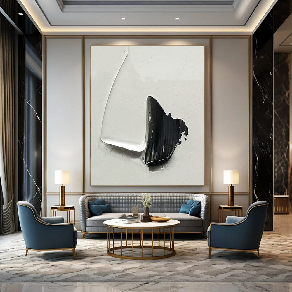 Minimal Black - White Form Art for Contemporary Home & Design Studio DLZ2371