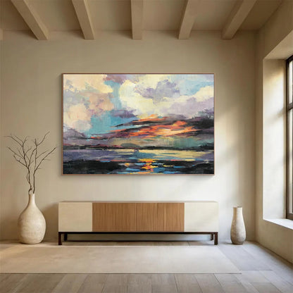 Sunset Sea View Abstract Art for Beachfront Hotel Balcony Lounges DLZ2581