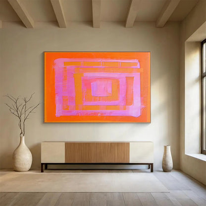 Orange - Pink Geometric Art for Bold Home Office DLZ2752