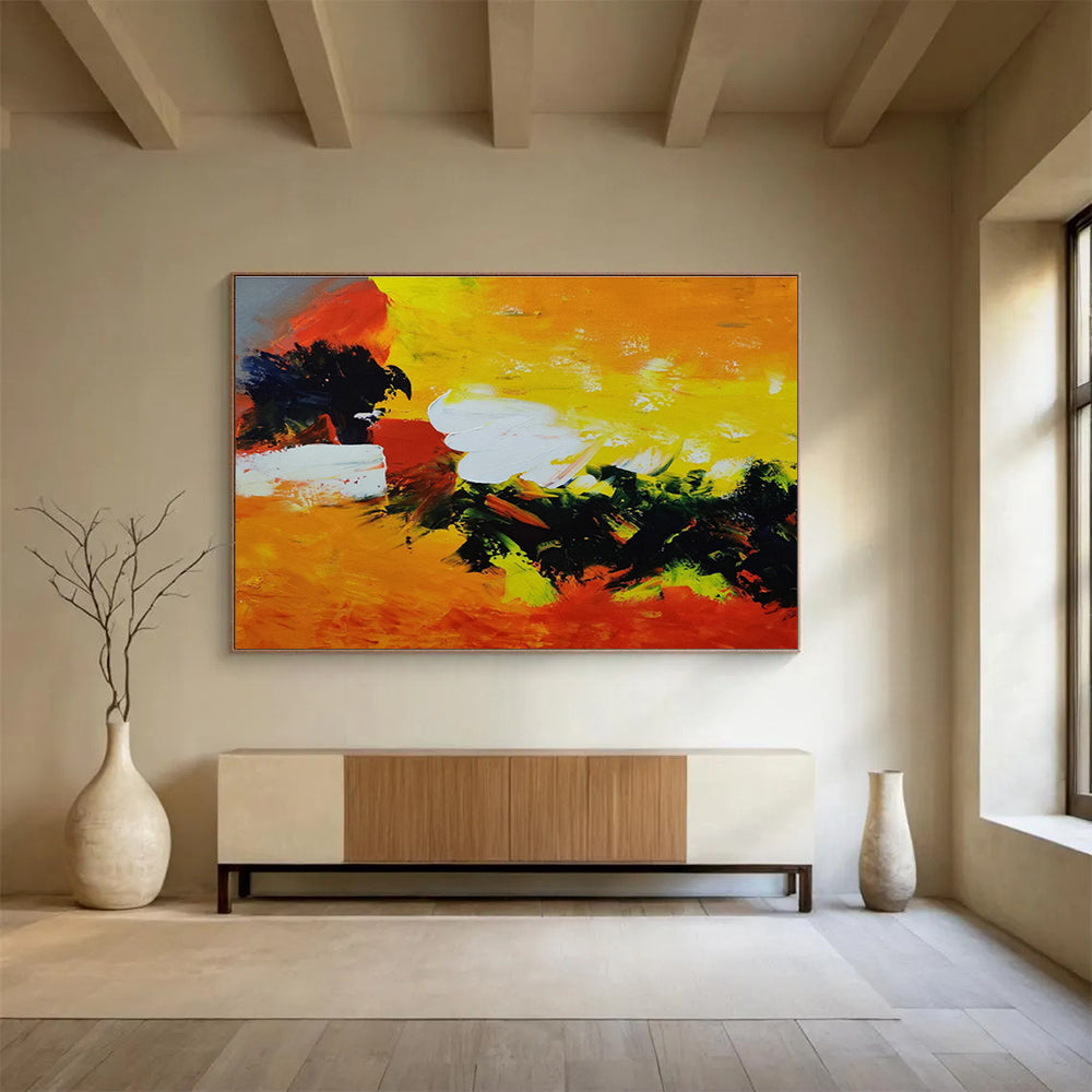 Vibrant Orange - Yellow Abstract Creation to Ignite Creativity in Dynamic Creative Studios DLZ3036