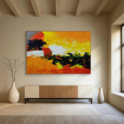 Vibrant Orange - Yellow Abstract Creation to Ignite Creativity in Dynamic Creative Studios DLZ3036