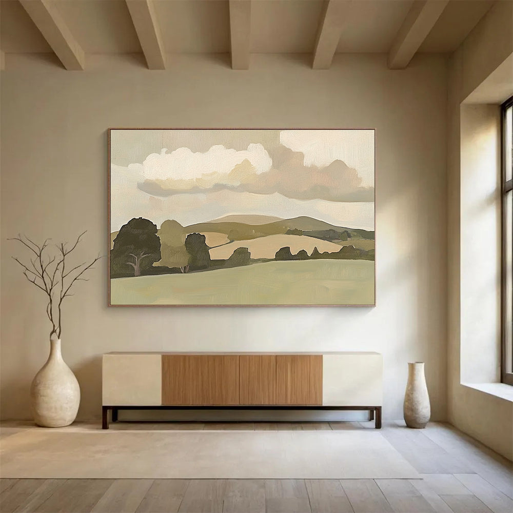 Minimalist Landscape Art for Scandinavian - Style Café & Art Gallery SC404