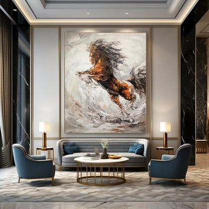 Rearing Horse Dynamic Art for Equestrian Club Lounge & Bold Home Office DLZ2131
