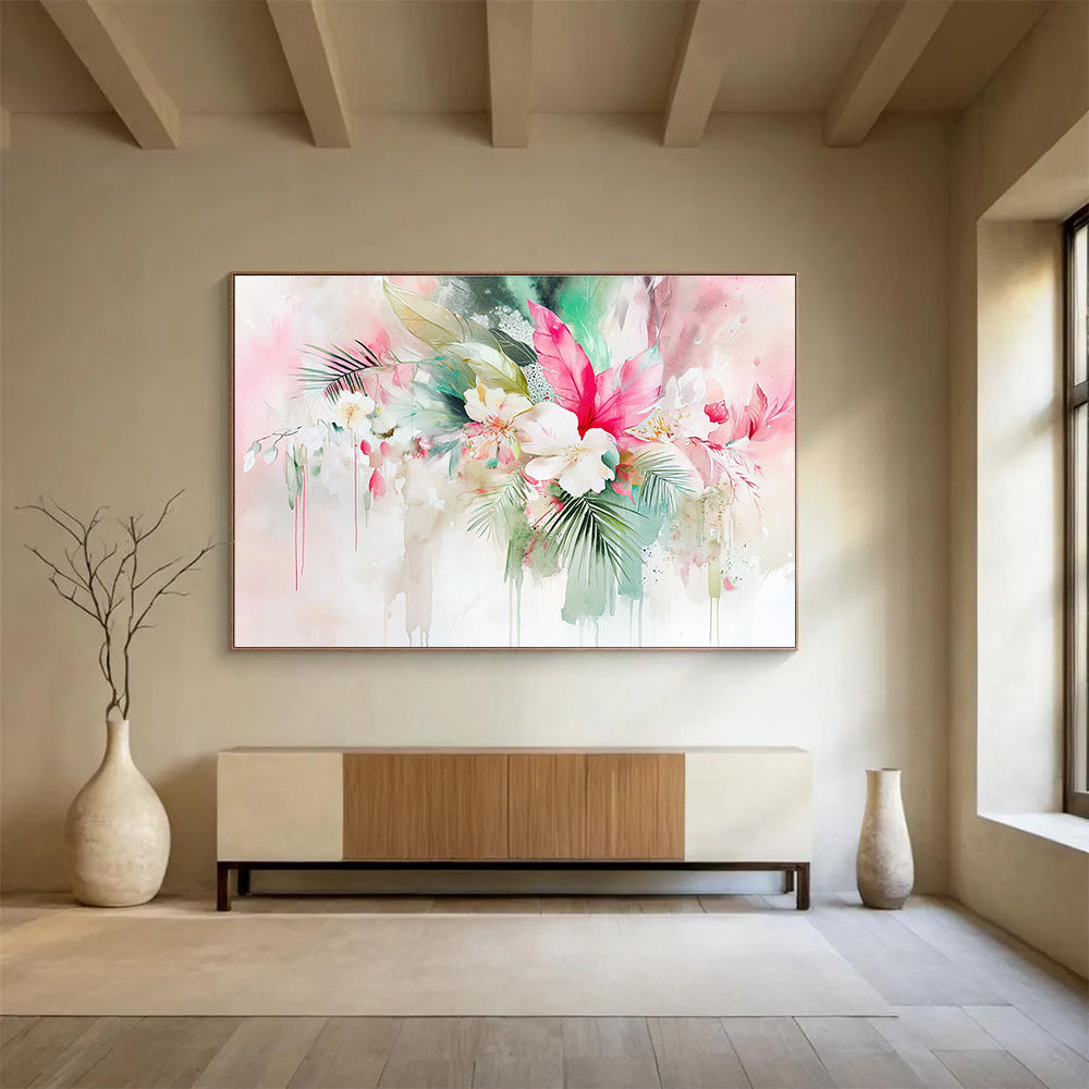 Watercolor Floral Bouquet Art for Romantic Wedding Venue & Feminine Home Salon SC290