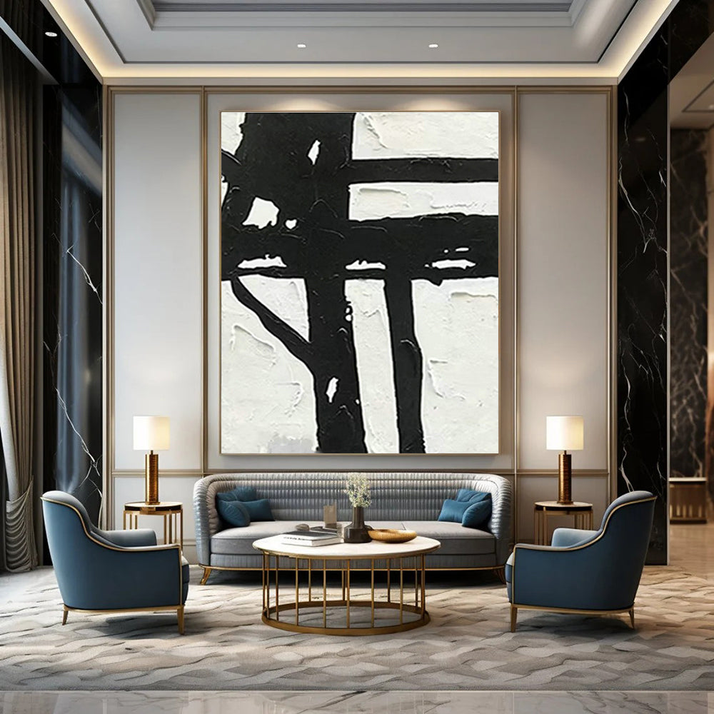 Black - White Abstract Pattern Art for Office & Living Room DLZ0435