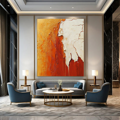 Golden and Rust Textured Abstract for Luxury Hotel Lobby & Contemporary Art Gallery STSC490