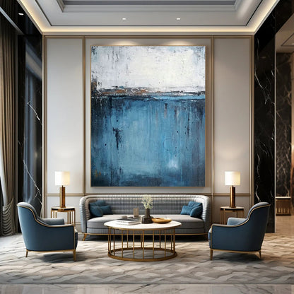 Coastal Abstract Art for Beach House Living Room & Nautical Art Studio DLZ2258