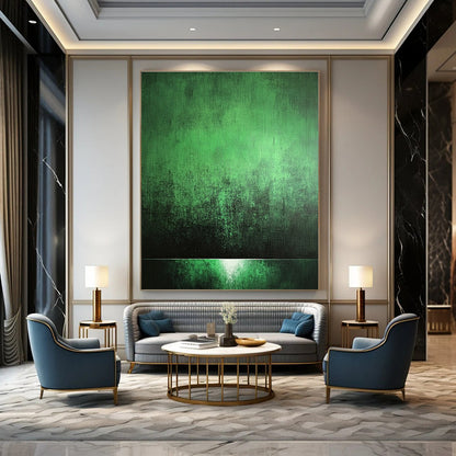 Gradient Green Abstract for Minimalist Home Bedroom & Nature - themed Art Café STSC1007