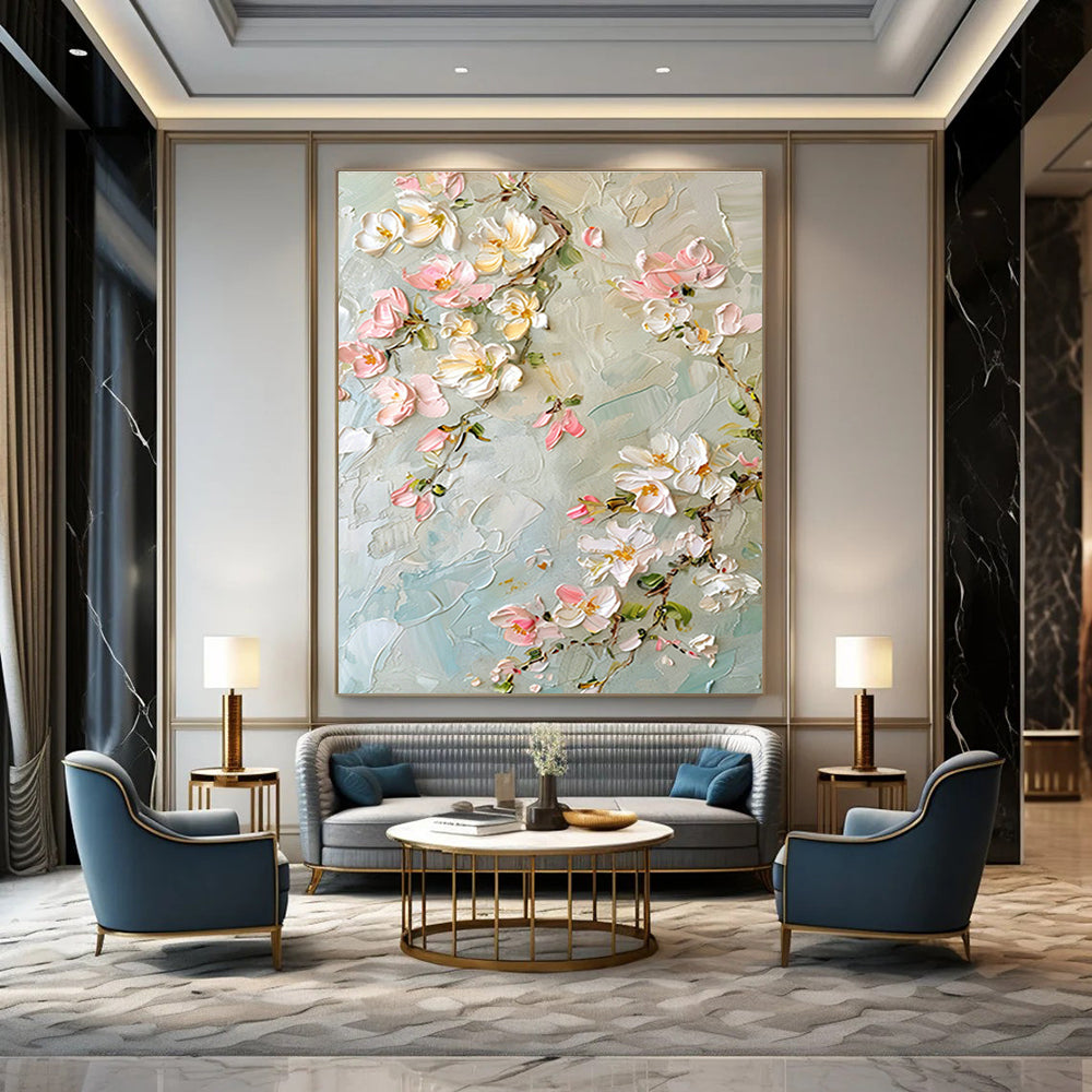3D Floral Relief Art for Elegant Bedroom & Luxury Spa DLZ0730