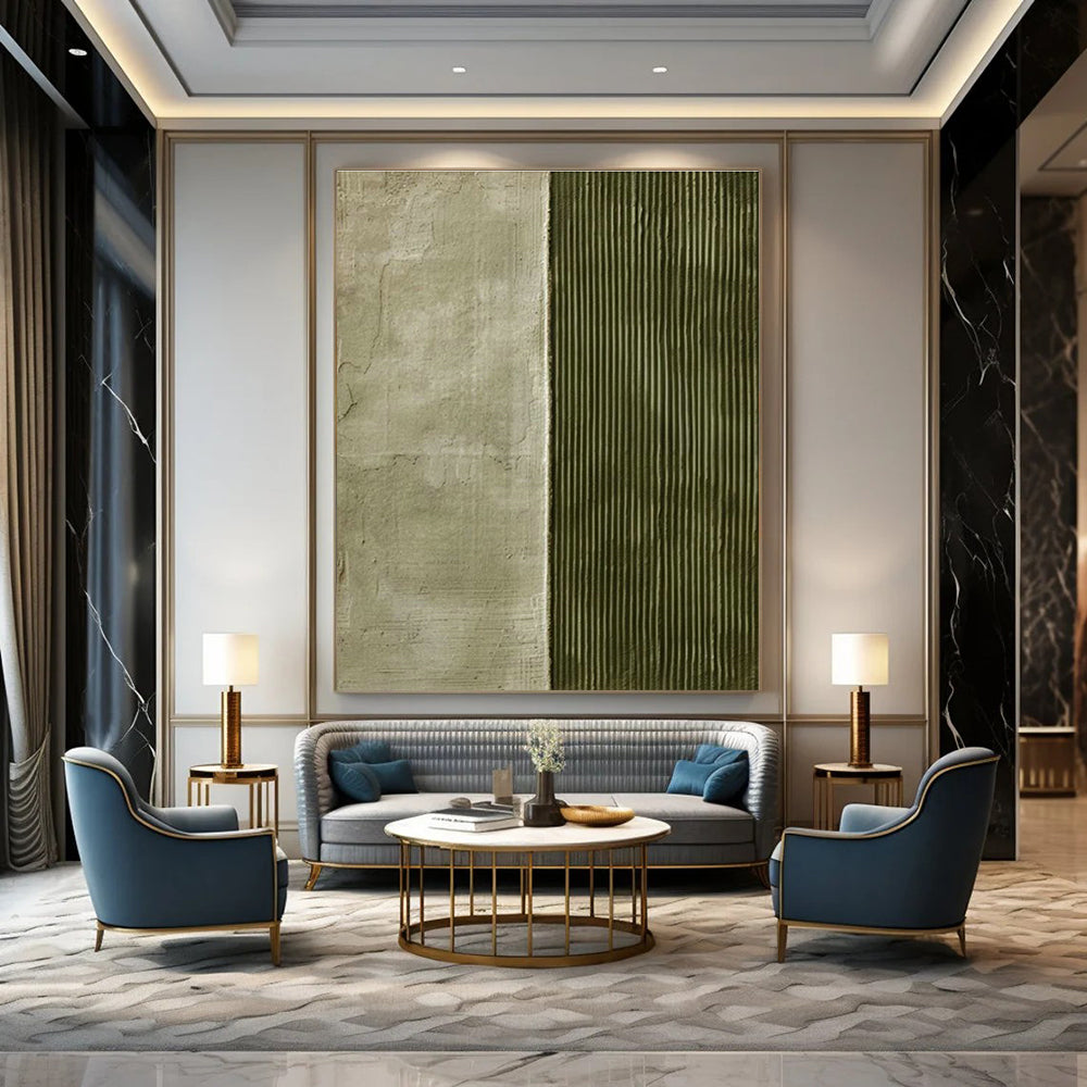 Green - Gray Divided Art for Bedroom & Hallway DLZ0331