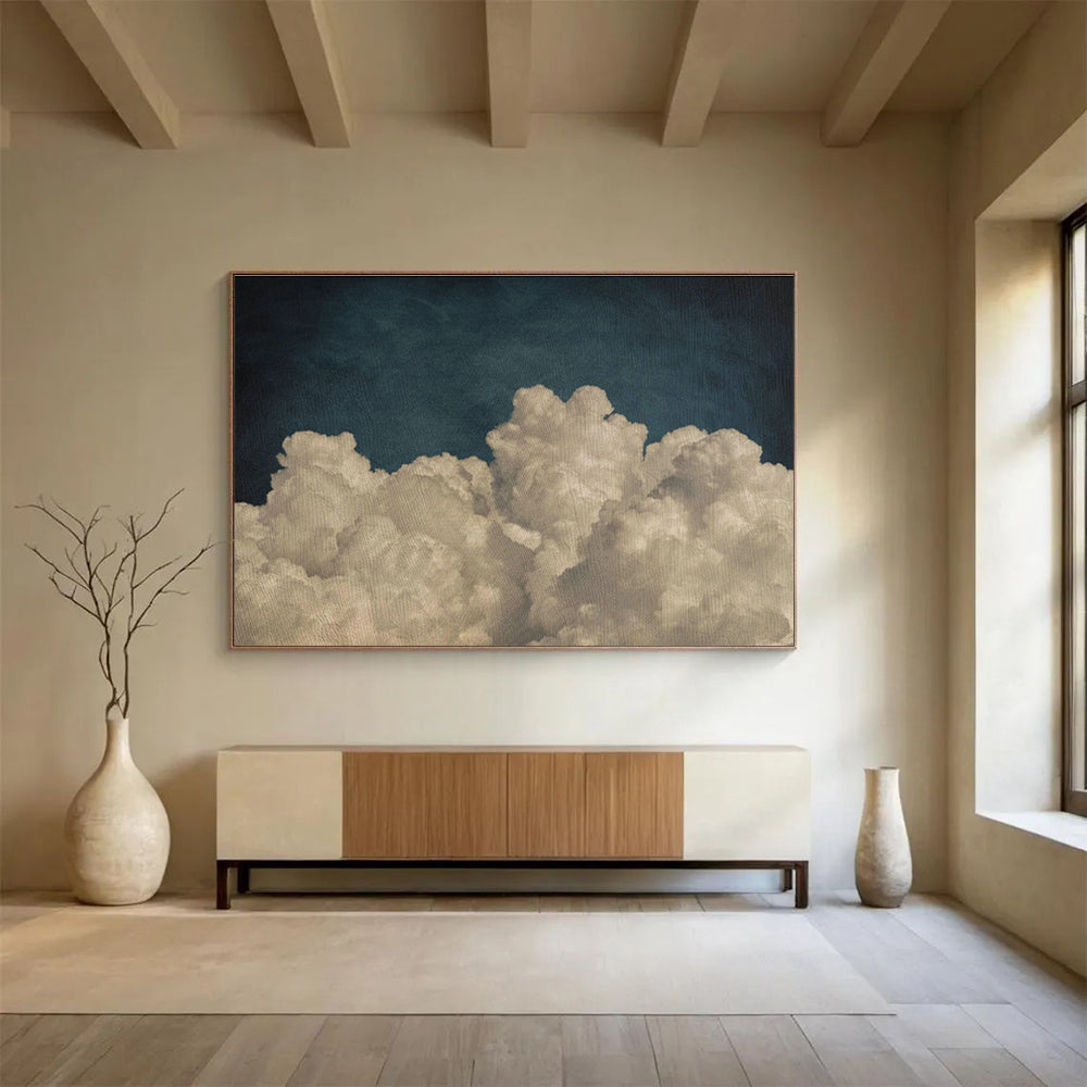 Vintage Cloud Oil Painting for Retro - Inspired Living Rooms DLZ2508