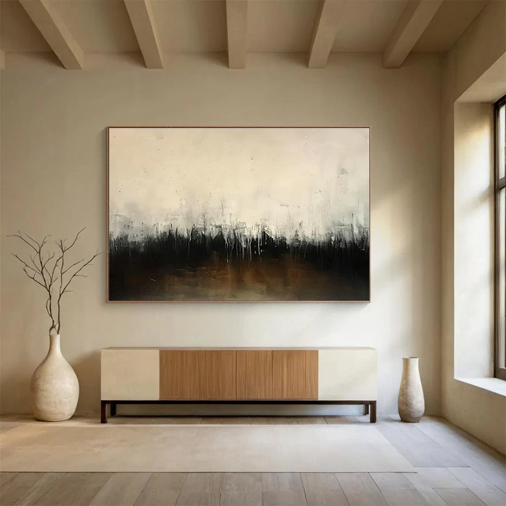 Black - White Gradient Abstract Art for Dramatic Home Theaters DLZ2432