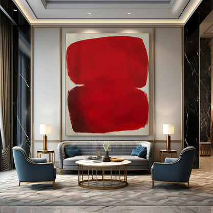 Red Color Block Art for Modern Art Gallery & Bold Home Entrance DLZ1766