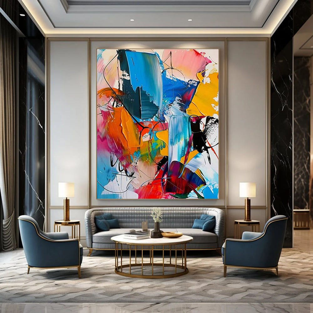 Vivid Abstract Composition Art for Art Gallery Opening & Trendy Corporate Office DLZ1539