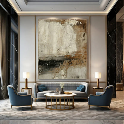 Crackled Neutral Abstract for Bohemian Art Gallery Café & Vintage - Inspired Home Office DLZ0873