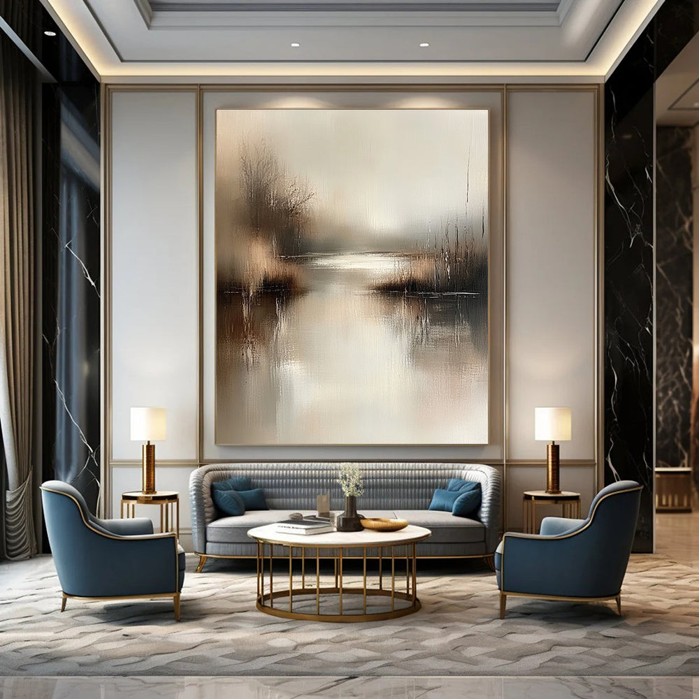 Minimalist Lake Abstract Art for Modern Home & Art Gallery STSC078
