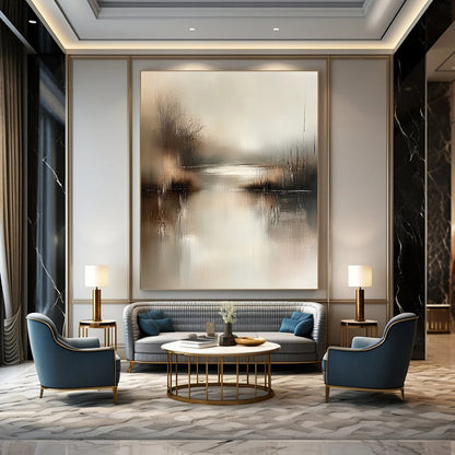 Minimalist Lake Abstract Art for Modern Home & Art Gallery STSC078