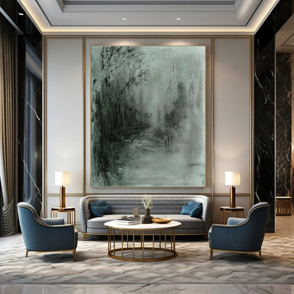 Monochrome Forest Abstract for Nature - Themed Café & Serene Bedroom STSC419