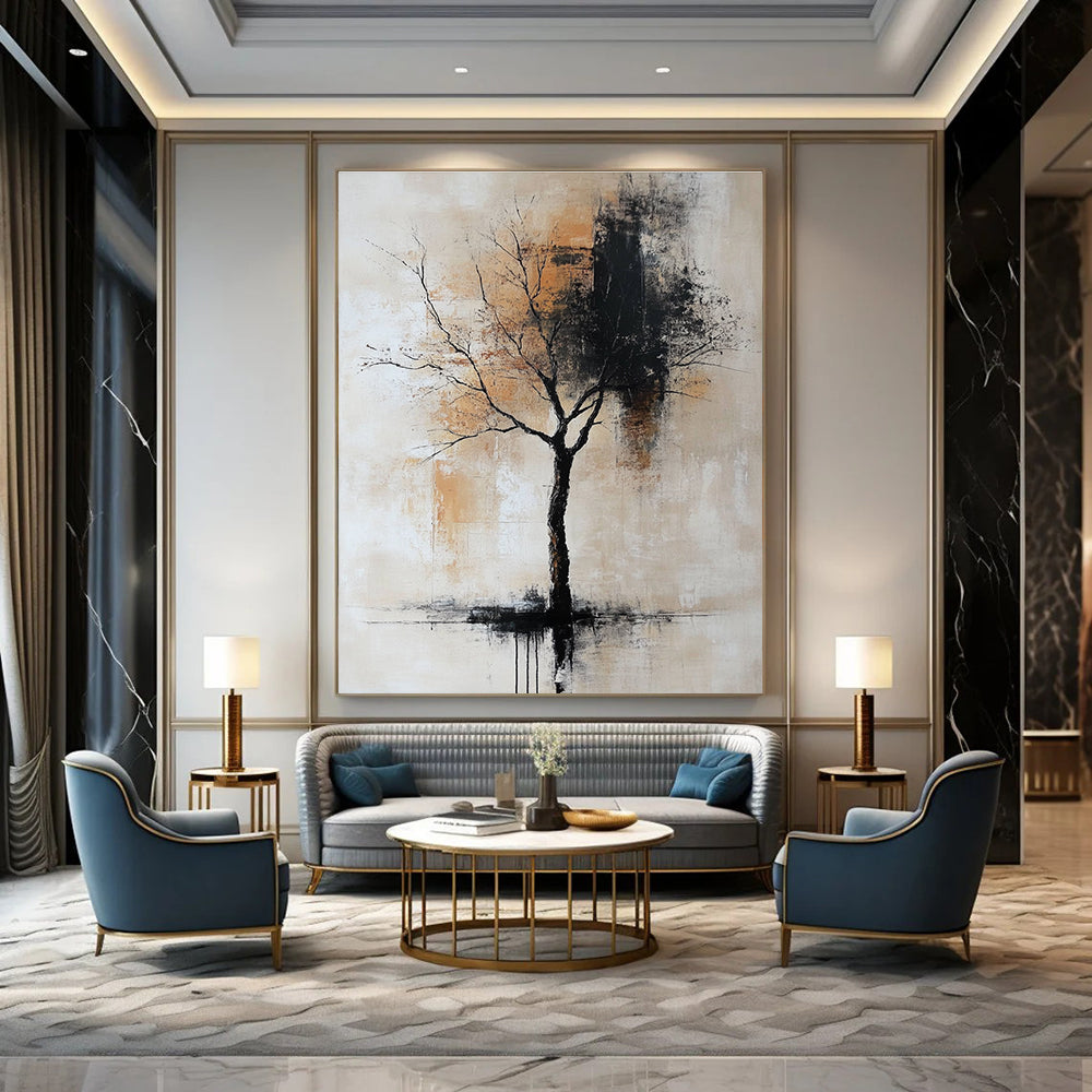 Bare Tree Abstract for Contemporary Bedroom & Meditation Space STSC837