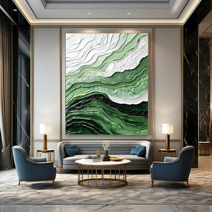 Textured Green and White Abstract for Nature - Inspired Spa & Eco - Friendly Home STSC445