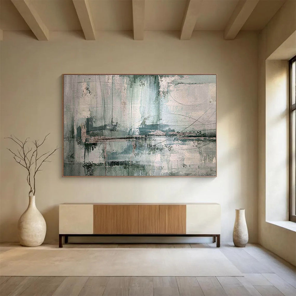 Gray - Green Abstract Art for Modern Office Waiting Rooms DLZ2562