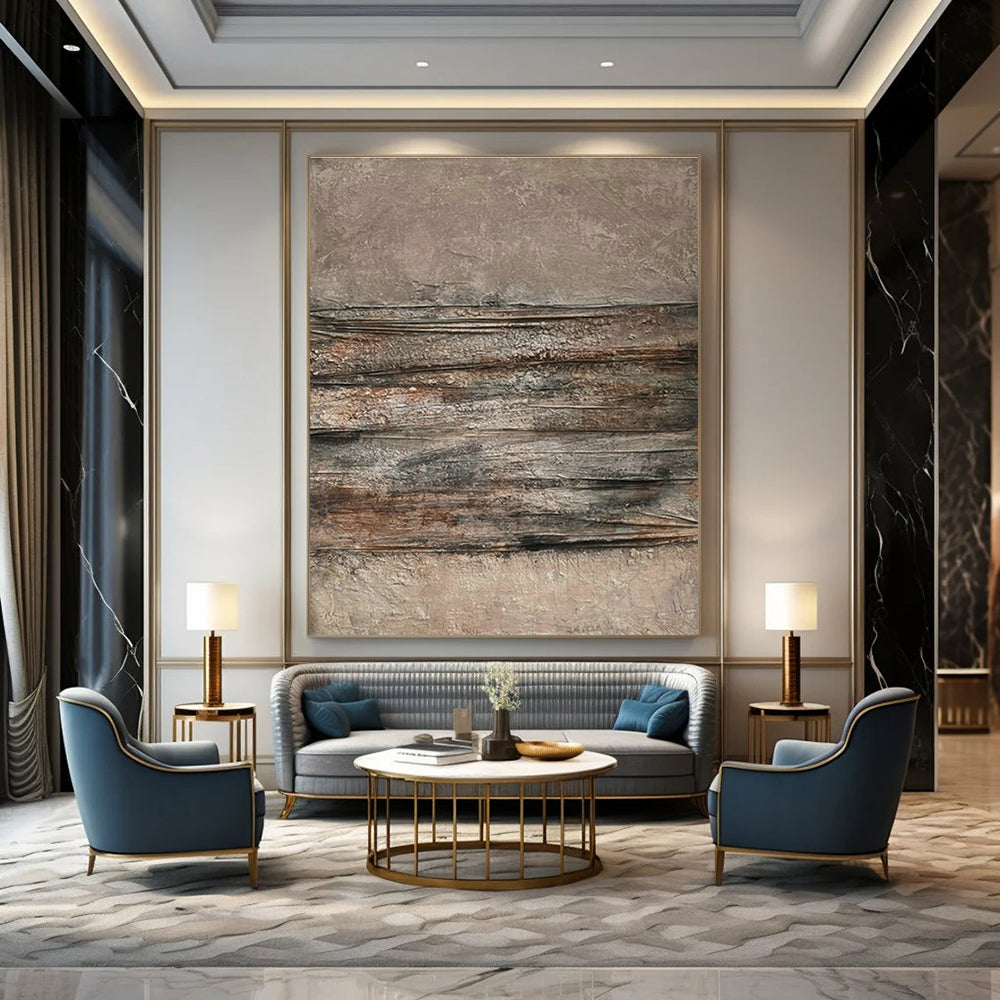 Brown - Gray Textured Art for Industrial Loft & Art - Centric Wine Bar DLZ1865