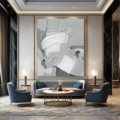 Gray Textured Abstract Art for Industrial Loft & Architecture Firm DLZ0619