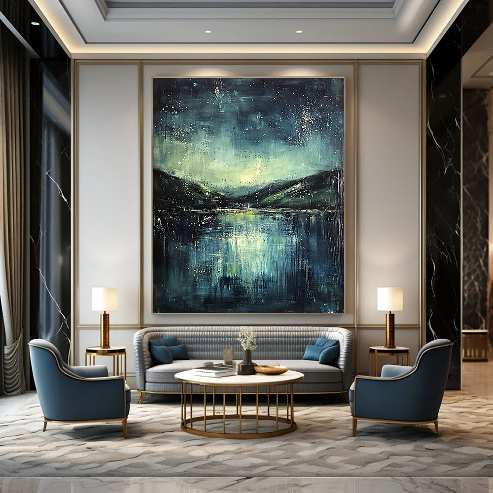 Starry Night Lake for Nature - Lover’s Living Room & Lakeside Cottage STSC294