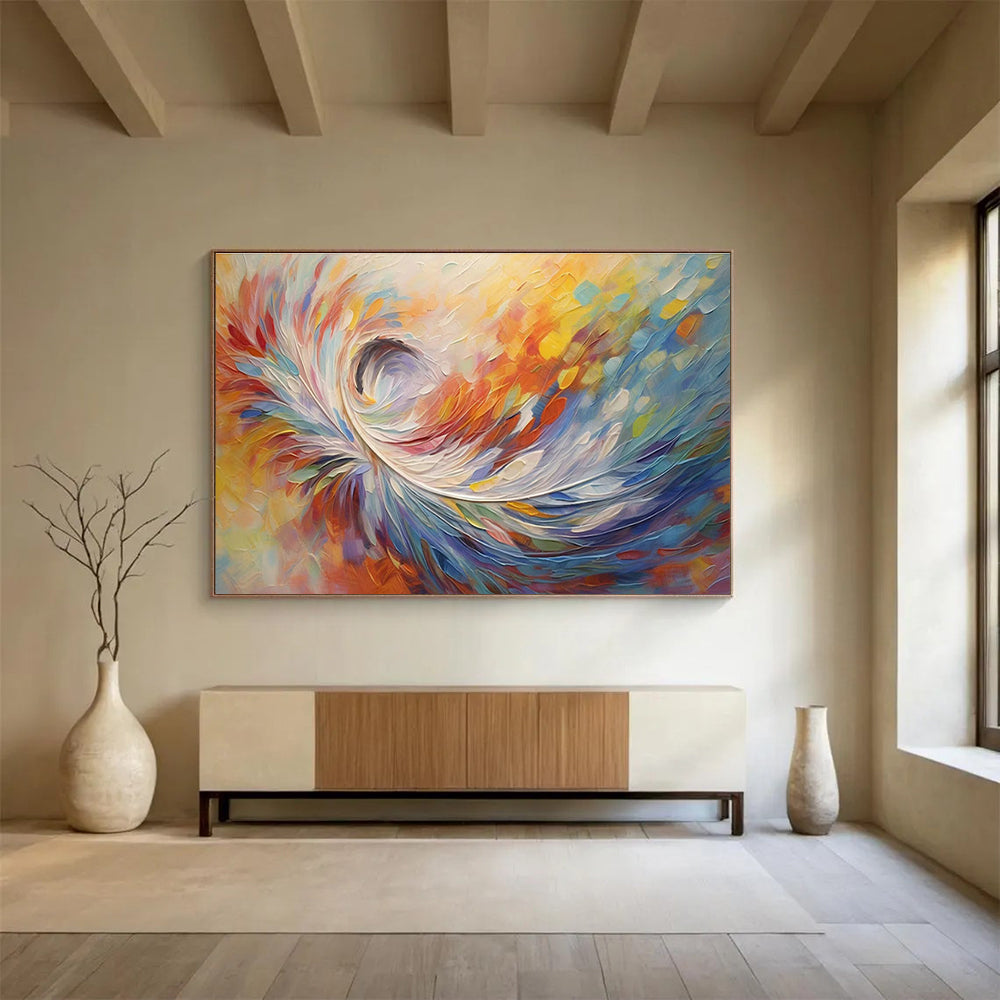 Colorful Swirl Abstract Art for Modern Art Gallery Feature Exhibits DLZ3254
