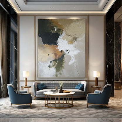 Neutral Tones Abstract for Timeless Home Library & Modern Office STSC254