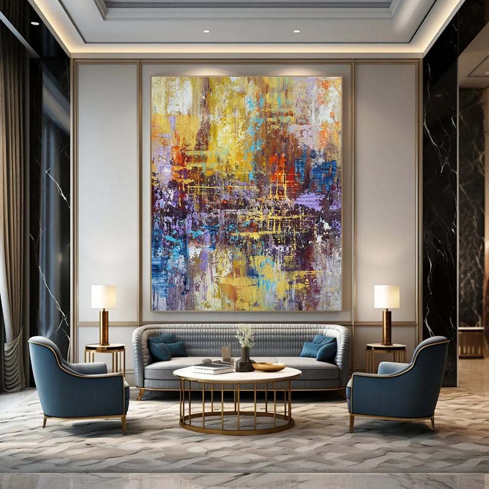 Colorful Urban Abstract Art for City Loft & Contemporary Art Gallery DLZ1806