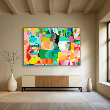 Colorful Geometric Abstract Art for Modern Living Rooms DLZ2449