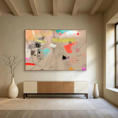 Colorful Splatter Abstract Art for Creative Art Studio Exteriors DLZ2588