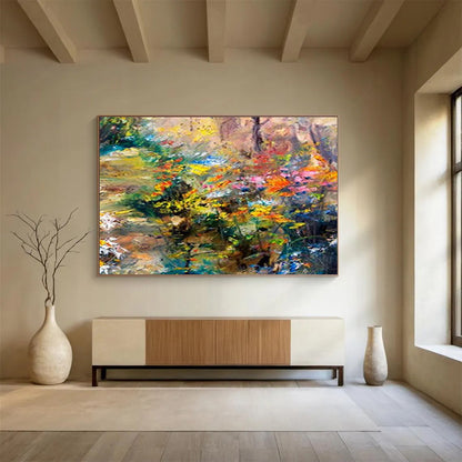 Colorful Garden Oil Painting for Cheerful Dining Room DLZ2748