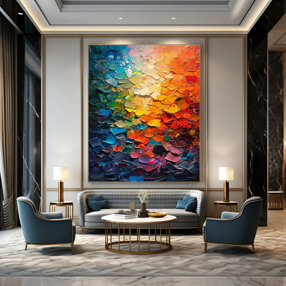 Color Palette Knife Abstract Art for Creative Studio & Modern Art Bar DLZ2255