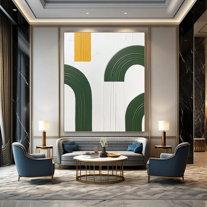 Green Arches and Yellow Strip Art for Modern Office & Architectural Studio STSC1092