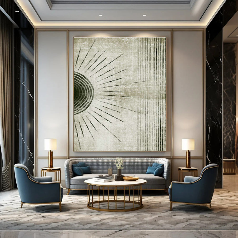 Vintage - Inspired Sunburst Art for Industrial Café & Retro - Chic Bedroom DLZ1371