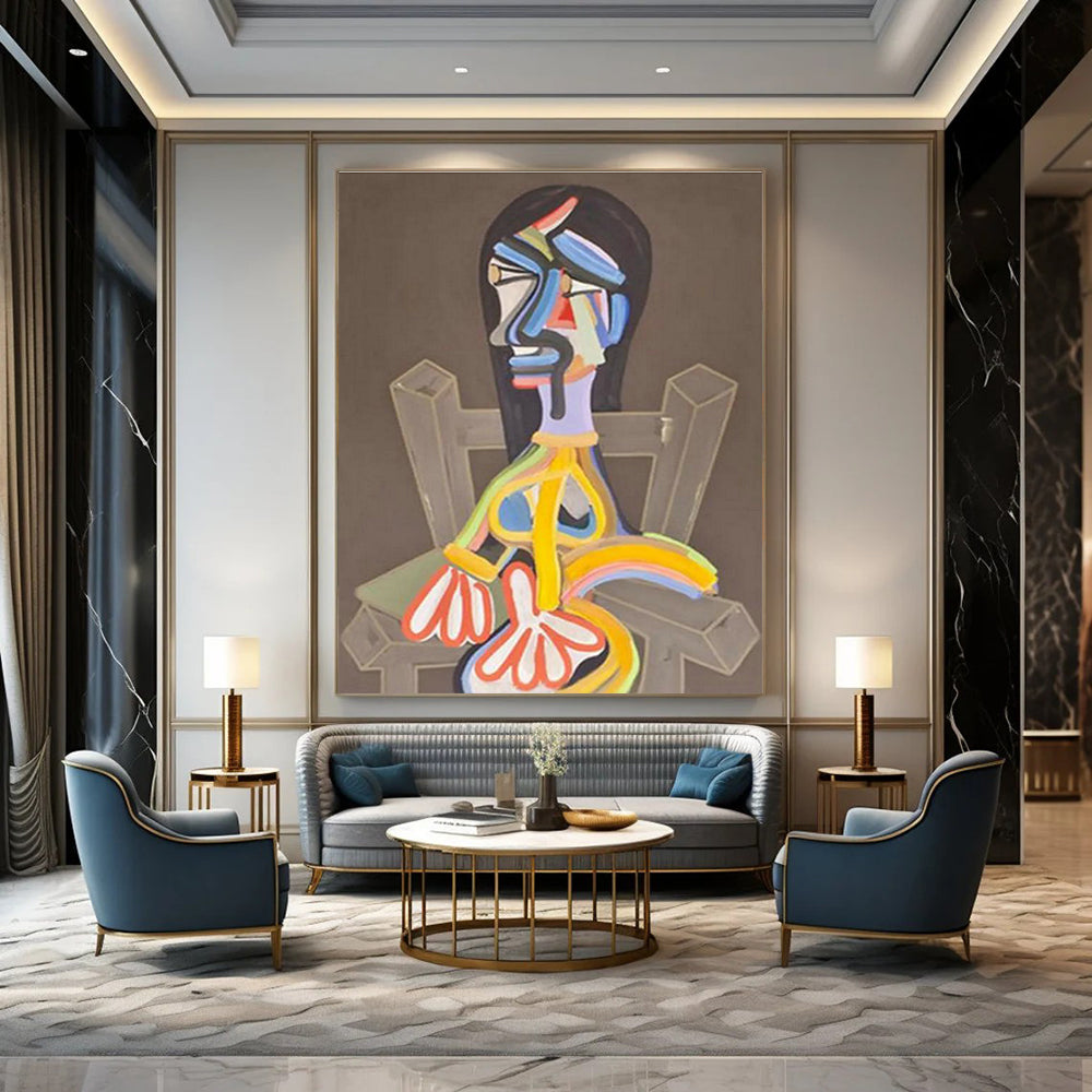Colorful Abstract Figure Art for Bohemian Gallery & Creative Studio DLZ2153