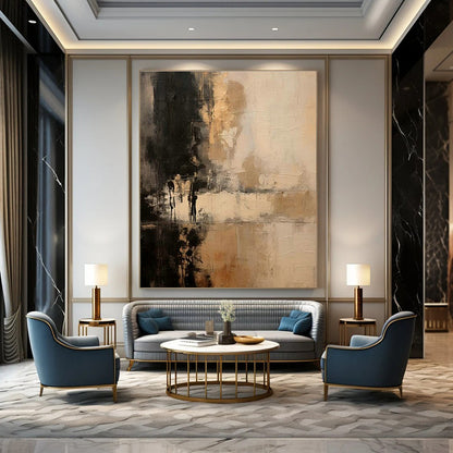 Brown - Black Abstract Art for Living Room & Office DLZ0387