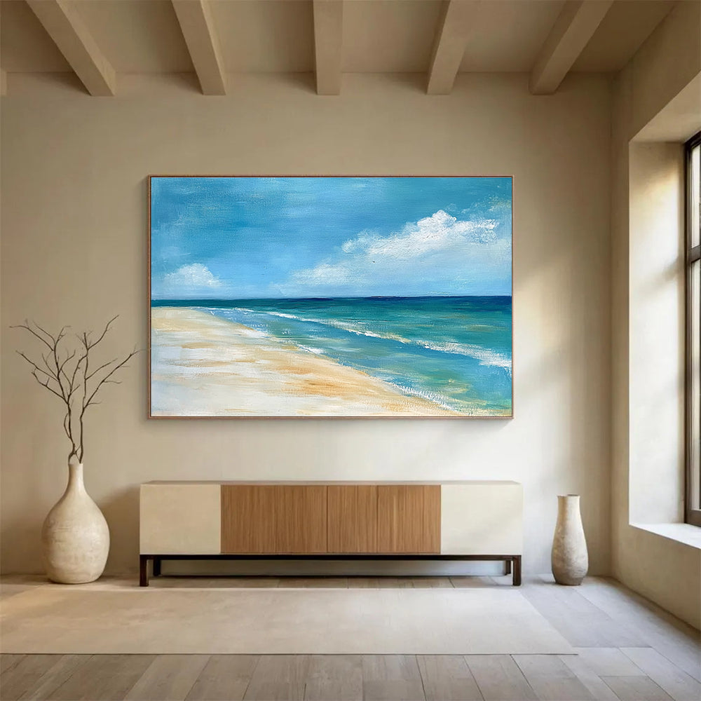 Serene Beach Scene Art for Coastal Home Office & Beachfront Hotel SC362