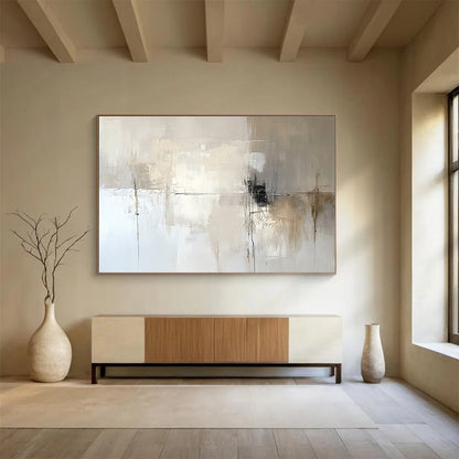 Neutral Abstract Composition Art for Minimalist Living Room & Modern Office Reception SC291