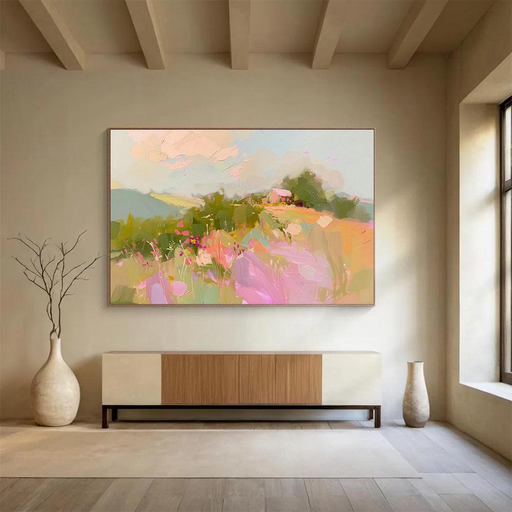 Pastoral Landscape Abstract Art for Countryside Bed and Breakfast Dining Rooms DLZ2592
