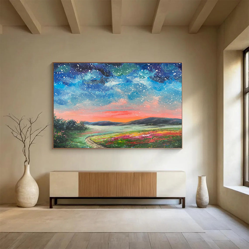 Galaxy and Pastoral Oil Painting for Nature - Loving Bedrooms DLZ2506