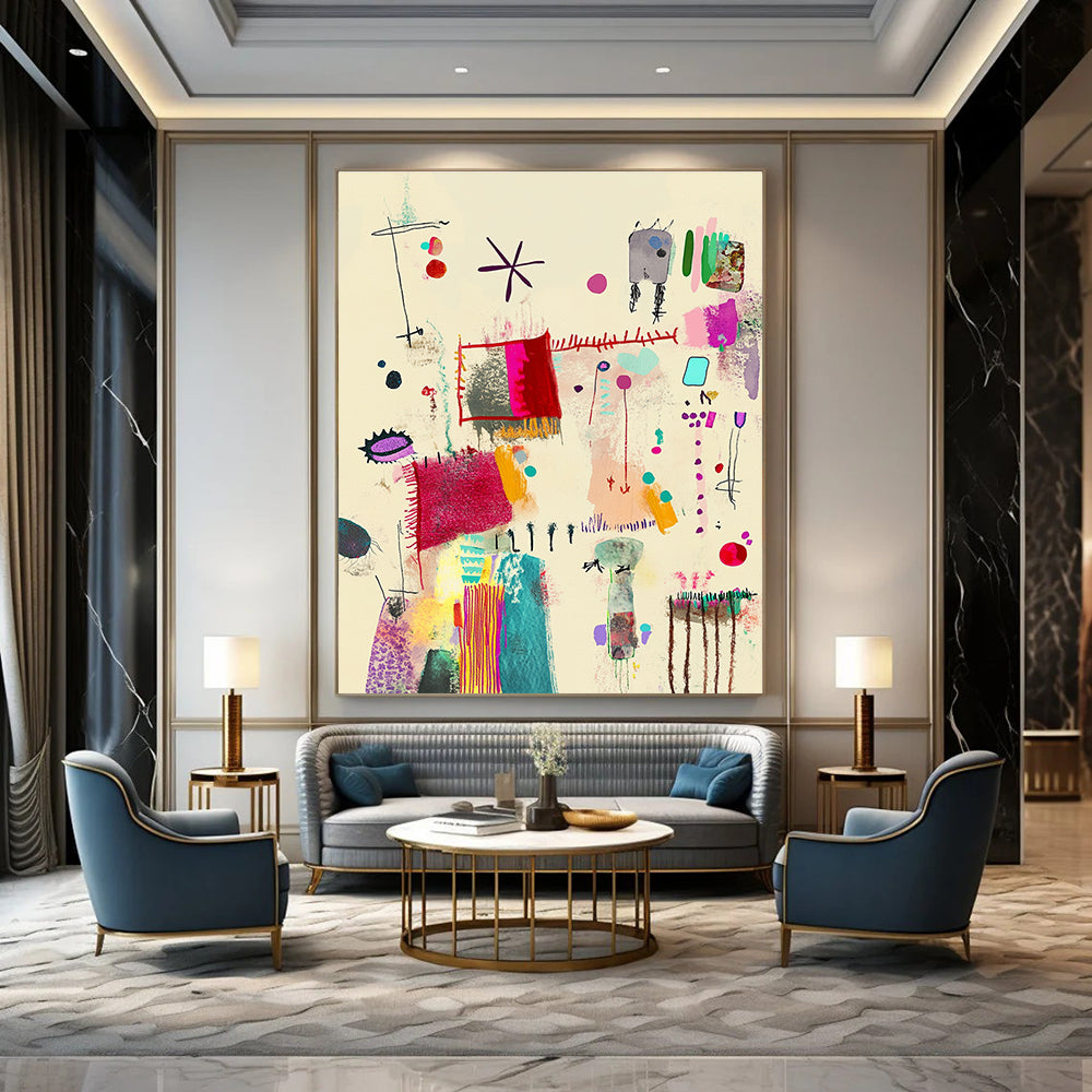 Whimsical Abstract Doodles Art for Bohemian - Style Café & Art - Loving Teen’s Bedroom STSC1323